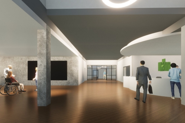 Visualisierung rahm Technologie- und Innovationscenter Empfangsbereich Visualisierung rahm Technologie- und Innovationscenter Empfangsbereich