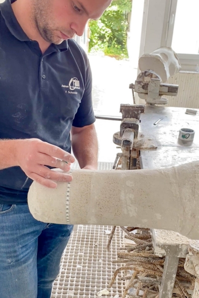 Positivmodell aus Gips für die Prothese