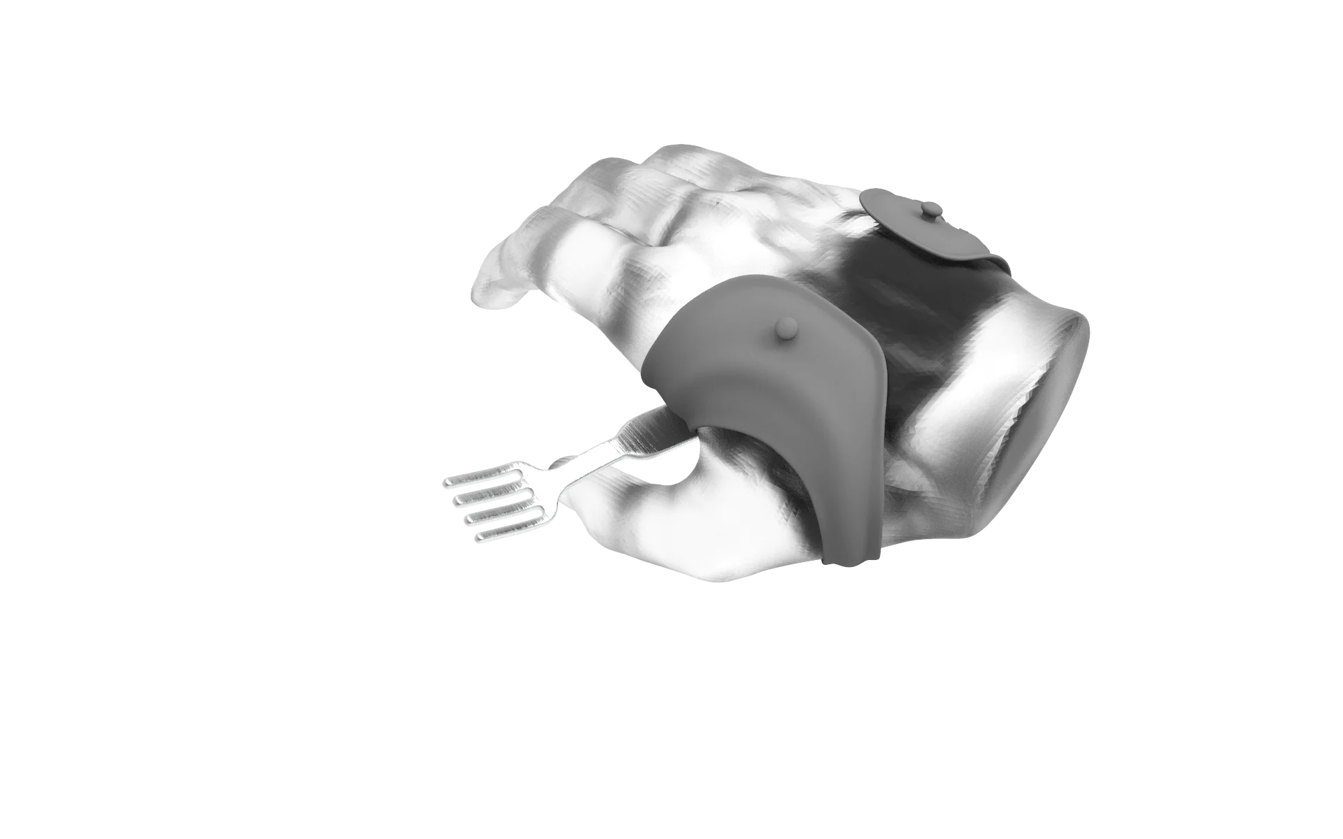 Produktbild rios® HandPlus mit Gabelhalterung und Gabel.