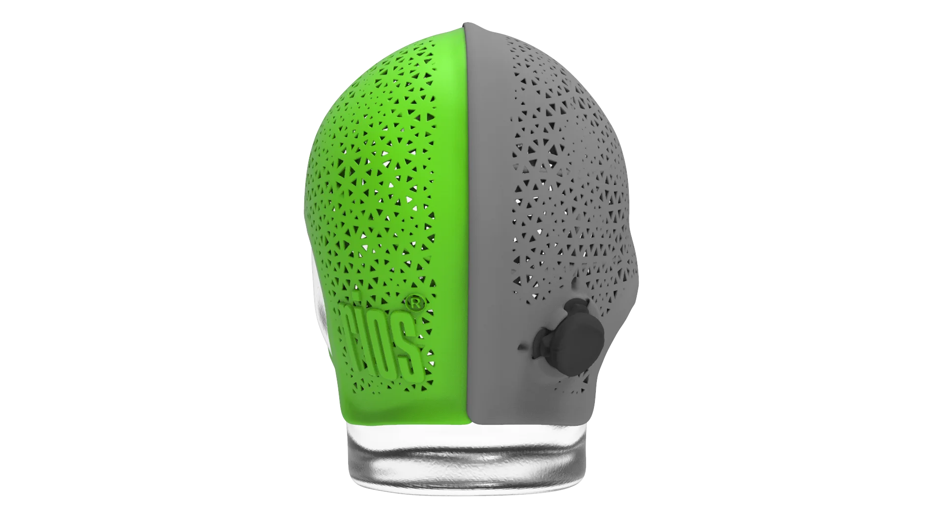 rios Kopfschutzhelm schützt den Kopf nach Operation oder Schädelverletzung. Rückseite.