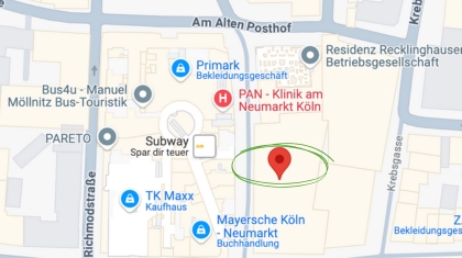 Kartenansicht Anfahrt rahm Zeppelinstr