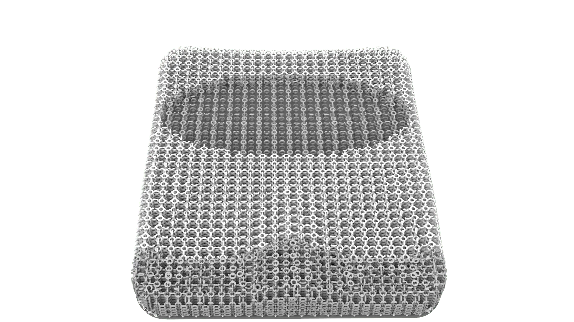 Das rios® 3D-gedruckte Sitzkissen von rahm in frontaler Ansicht.